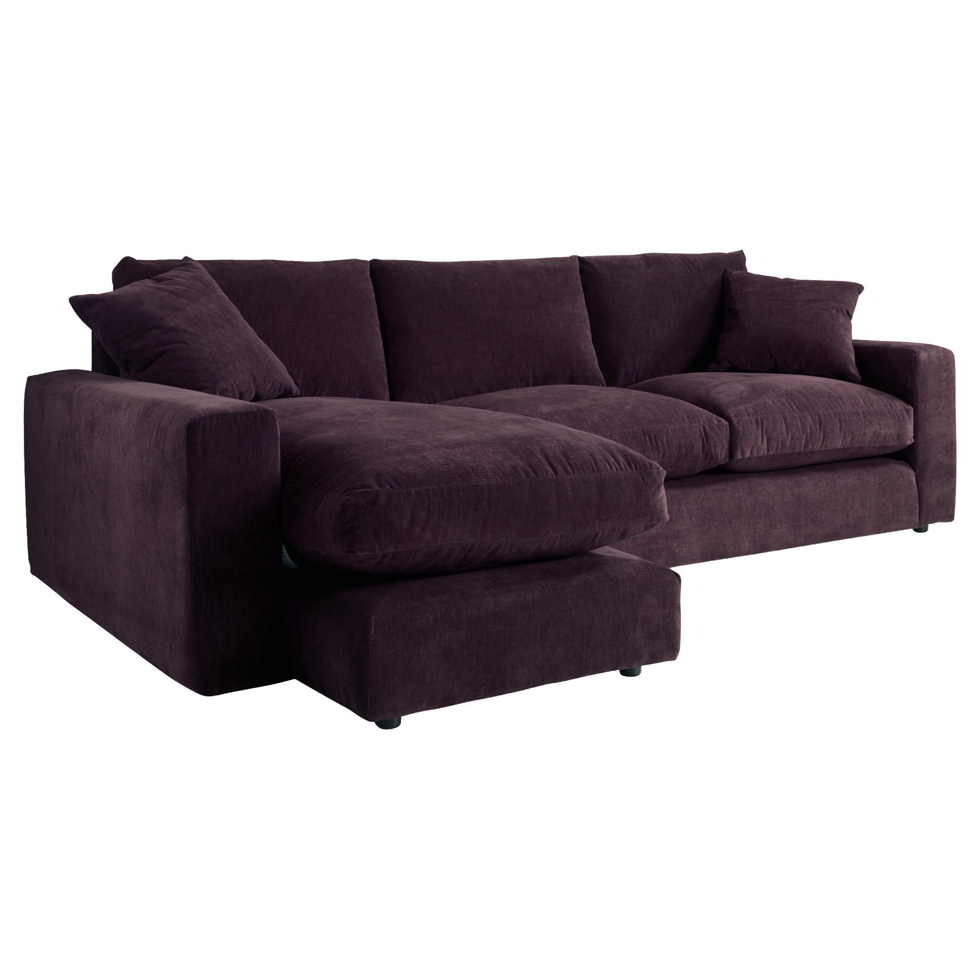 Valentino Chaise Sofa, Plum Left Hand Facing at Tescos Direct