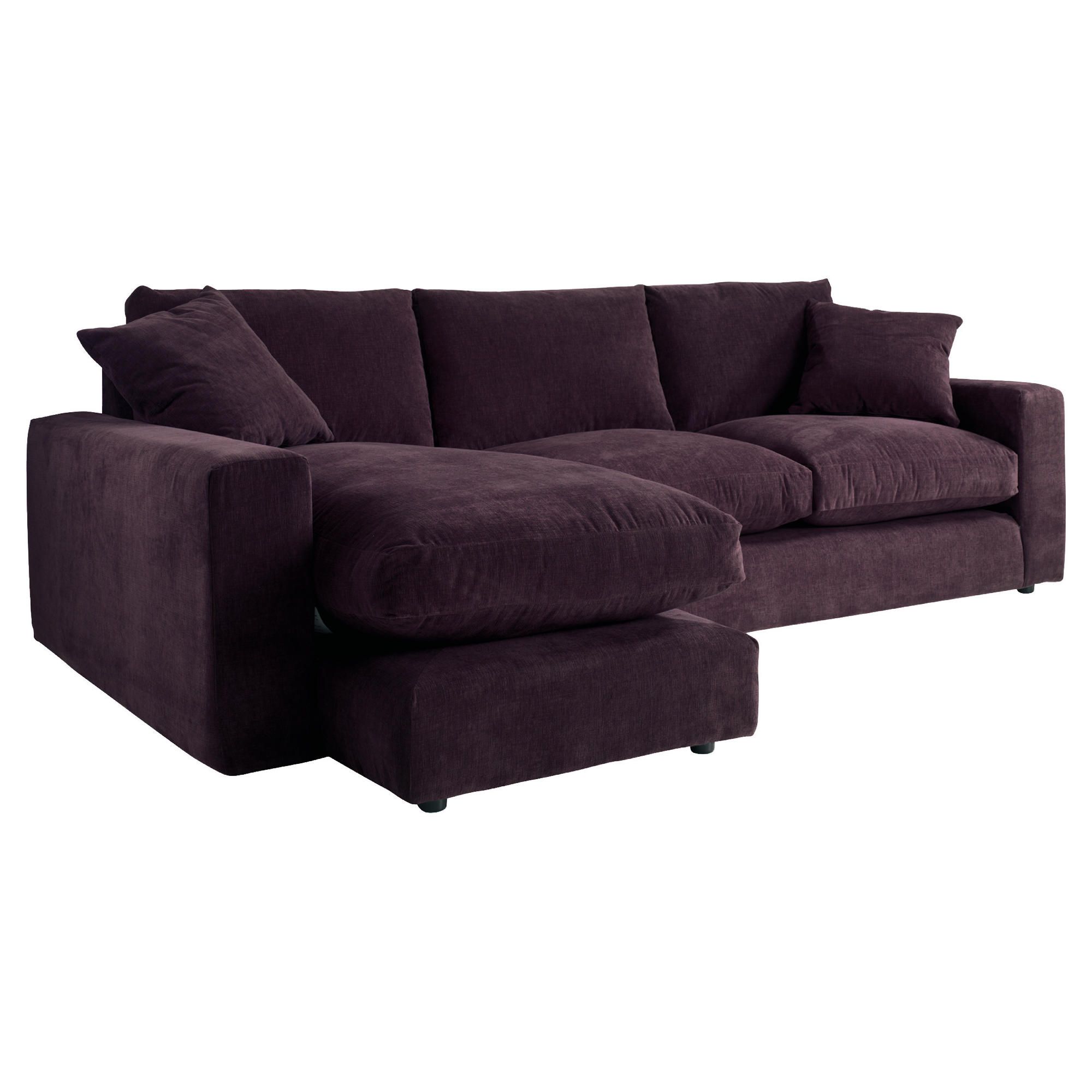 Valentino Chaise Sofa, Plum Left Hand Facing at Tesco Direct