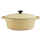 Chasseur Cast Iron Oval 29cm Casserole, Cream