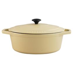 Chasseur 29cm Oval Cast Iron Casserole, Cream