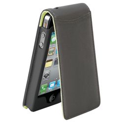 Orbyx iPhone 4 Black Leather Flip Case