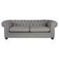 Chesterfield Linen Medium Sofa, Silver