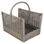 Tesco rectangular log basket grey wash