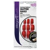 Elegant Touch Glitter Nails - Red