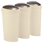 Lotus recycling bins with labels, 3 pack