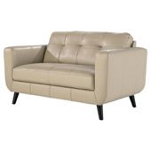 Lorenzo Leather Small Sofa Taupe