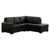 Ashmore Leather Corner Sofa, Black Right Hand Facing