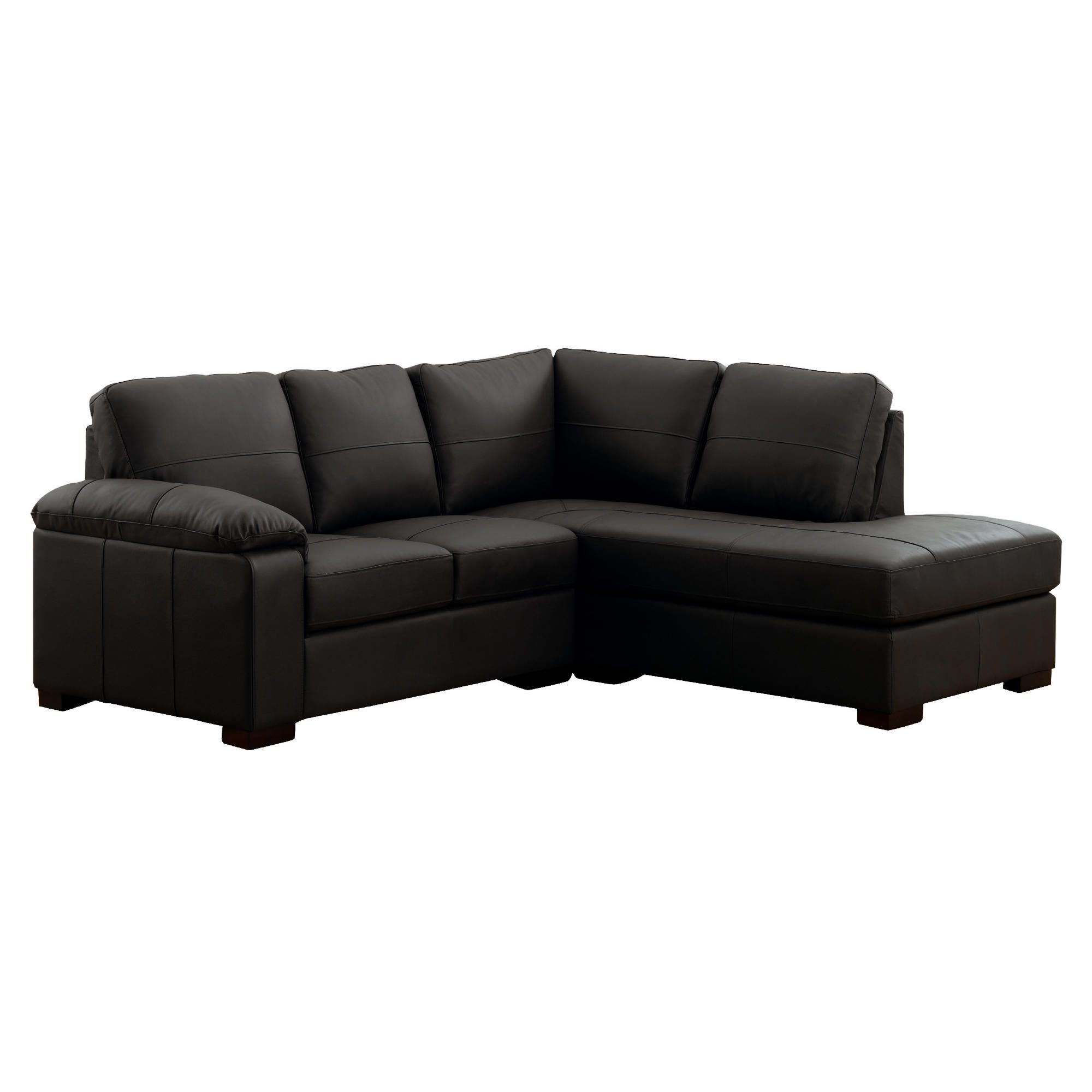 Ashmore Leather Corner Sofa, Black Right Hand Facing at Tesco Direct