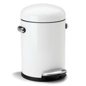 Simplehuman 3 Litres Round Retro Pedal Bin - White