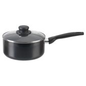 Tesco Teflon Coated 20cm Non-stick Aluminium Saucepan, Black