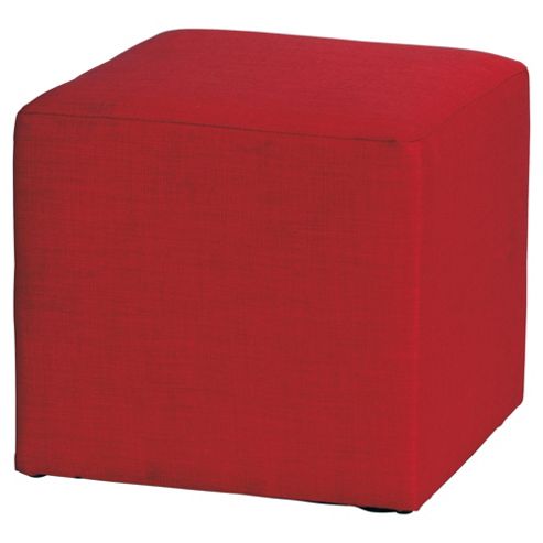 Image of Stanza Fabric Cube / Foot Stool Red