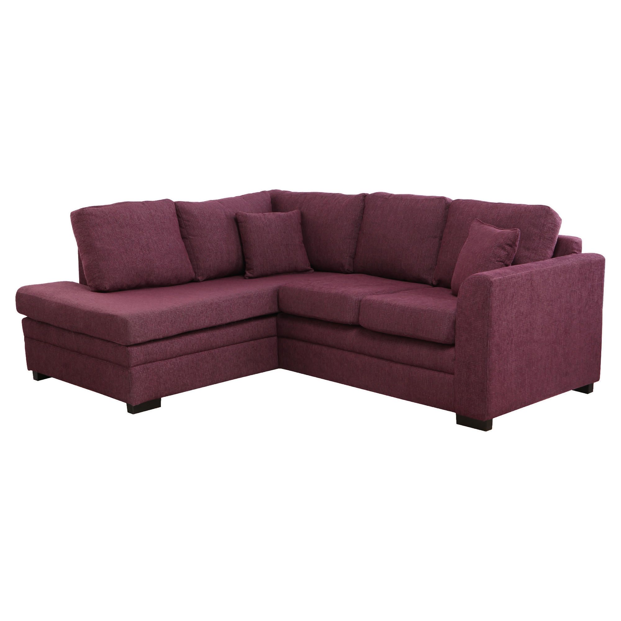 Abbey Corner Fabric Sofa Plum Left Hand Facing at Tesco Direct