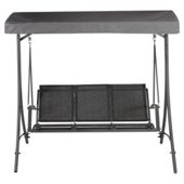 Sorrento Metal/Textilene 3 Seat Swing - Charcoal