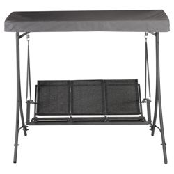 Sorrento Metal/Textilene 3 Seat Swing - Charcoal