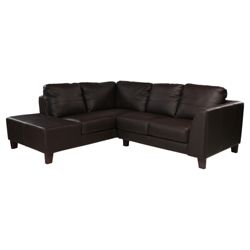 Gabriella Leather Corner Sofa Brown Left Hand Facing