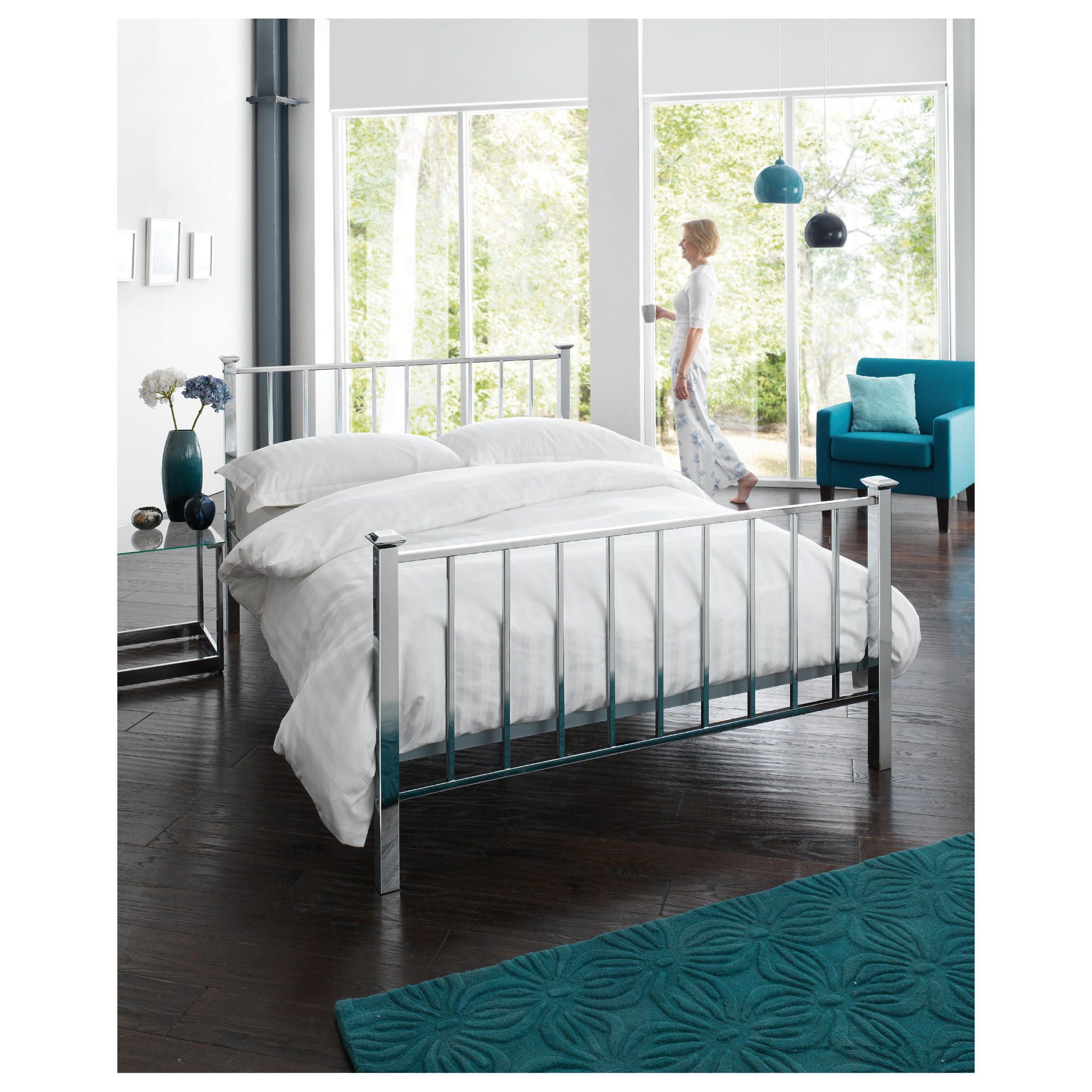 Monaco Double Bed Frame, Chrome at Tesco Direct