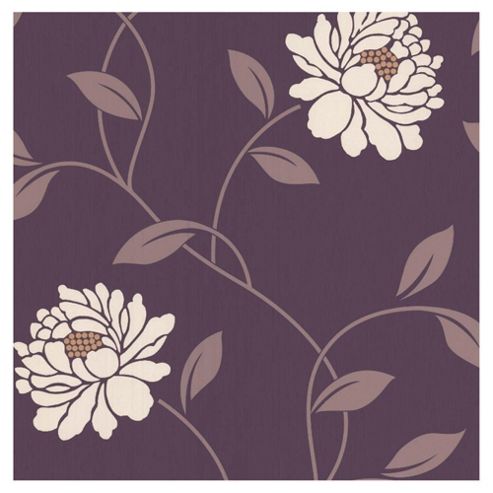 Image of Dulux Camille Wallpaper, Mulberry
