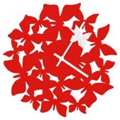 Acctim Butterflies Wall Clock Red