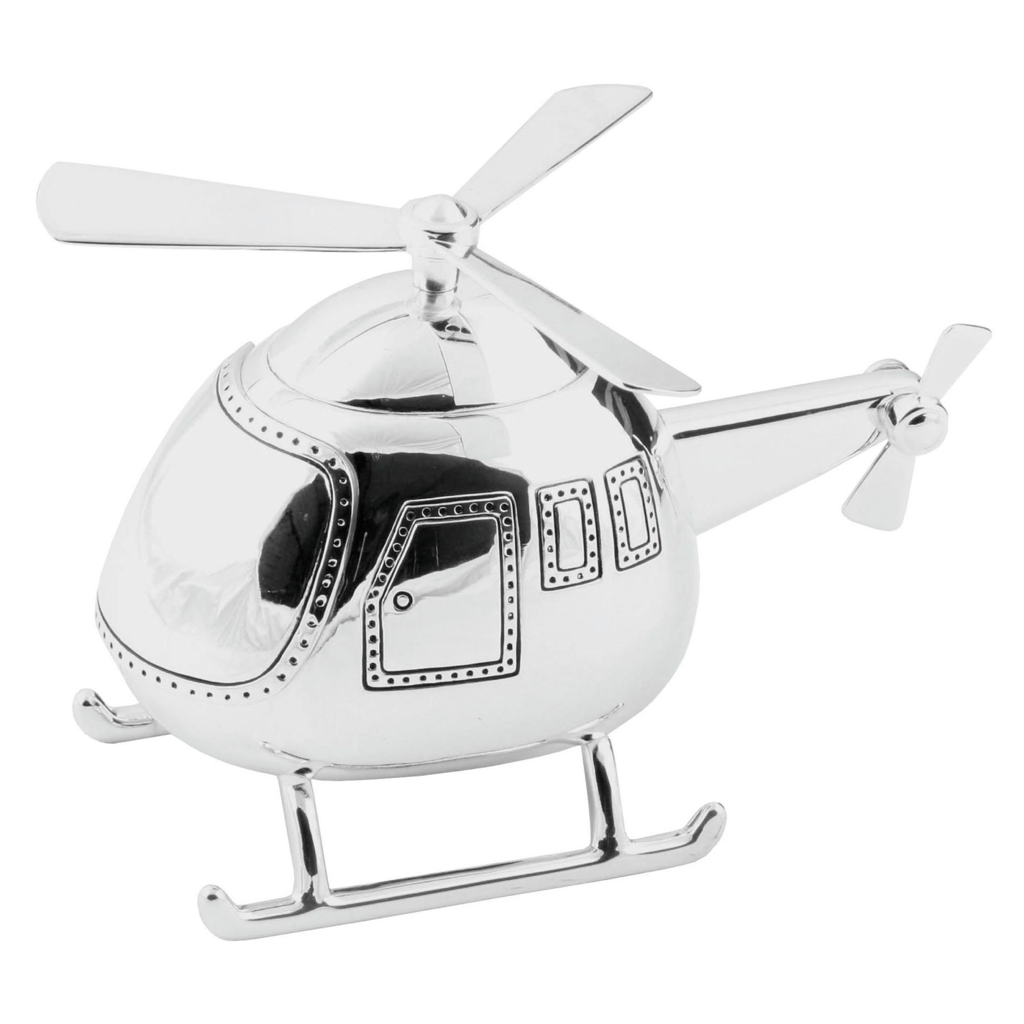 Silverplated Money Box-Helicopter