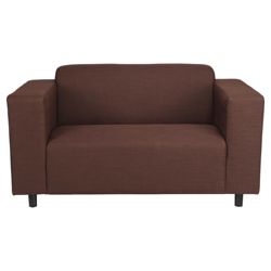 Stanza Fabric Small Sofa Chocolate