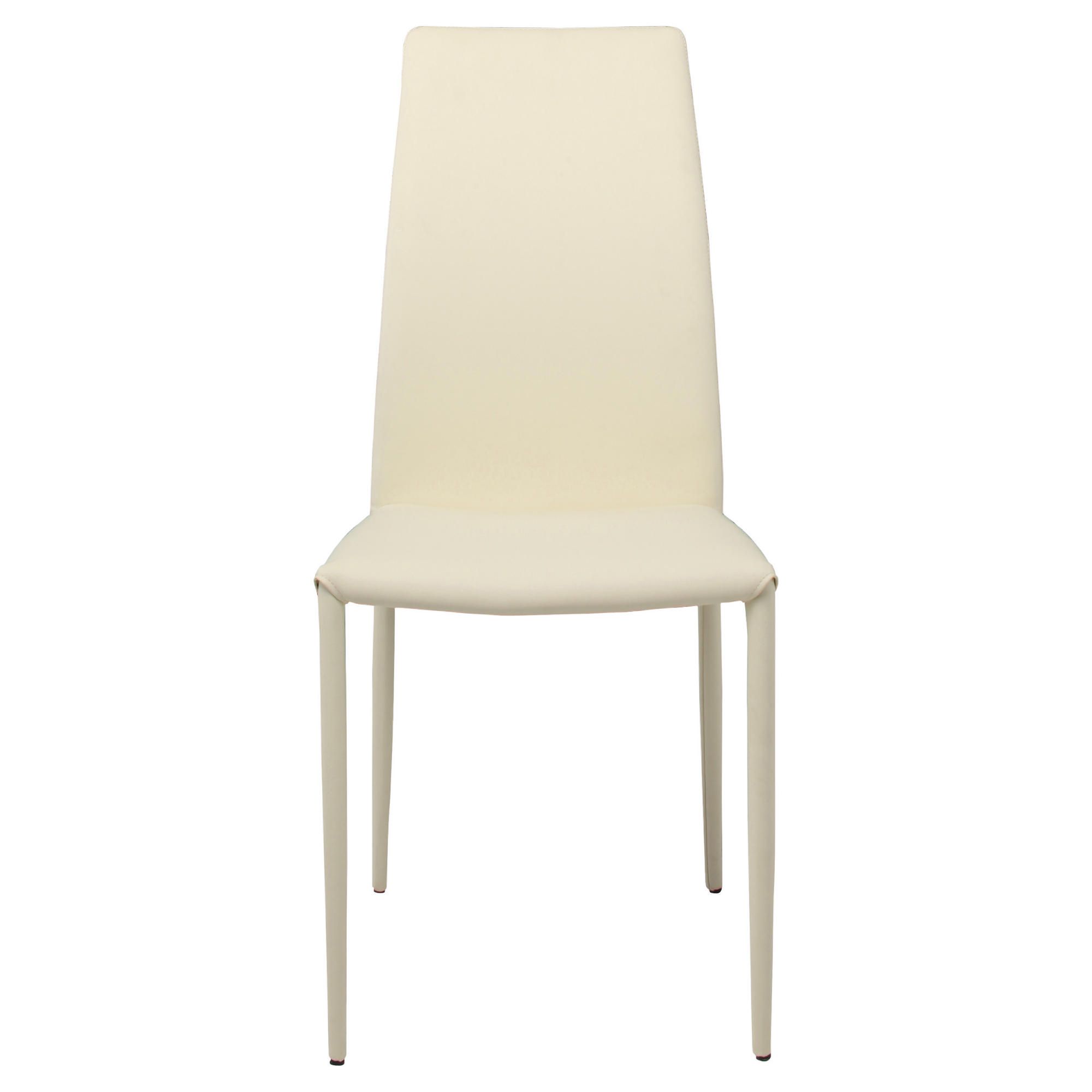 Verona Pair Of Faux Leather Chairs Ivory