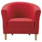 Tub Fabric Accent Chair Red