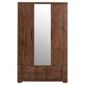 Brandon Triple Wardrobe With Mirror, Walnut-Effect