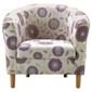 Tub Fabric Accent Chair Aubergine Exeter Floral