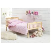 Saplings Junior Bed in a Box, Pink Gingham (Includes bed, mattress, quilt, pillow, pillow case & duvet cover)