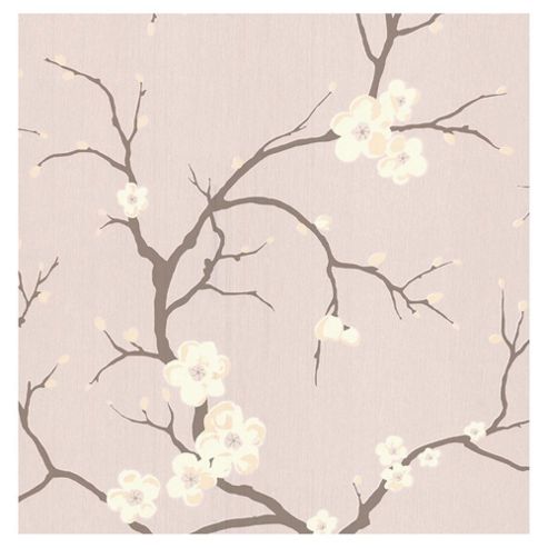 Image of Dulux Blossom Wallpaper, Rose