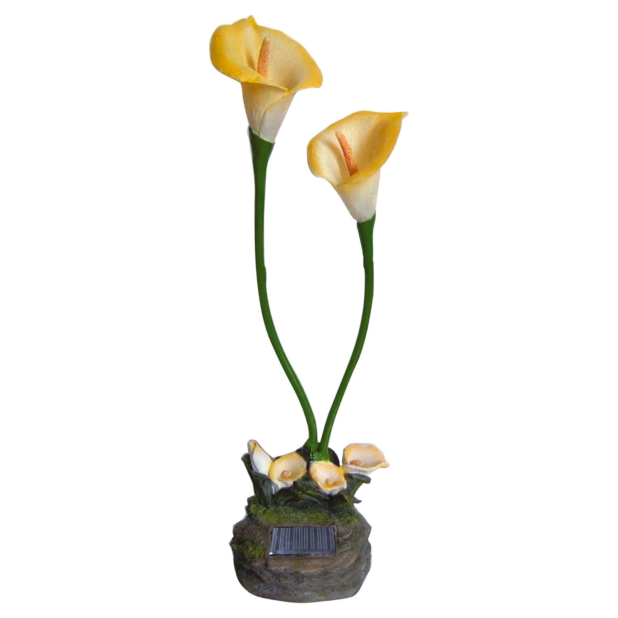 Solar Cala Lily With White Led