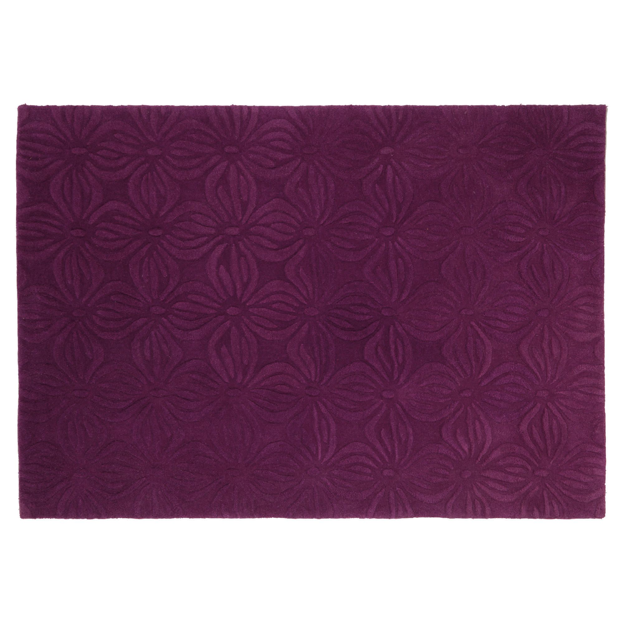 Tesco Embossed floral rug plum 120x170cm