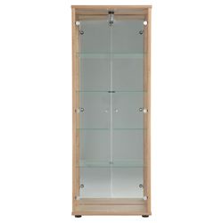 Bradley 2 Door Display Cabinet With An Internal Light, Oak-Effect