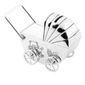 Silver-plated Pram Money Box, White