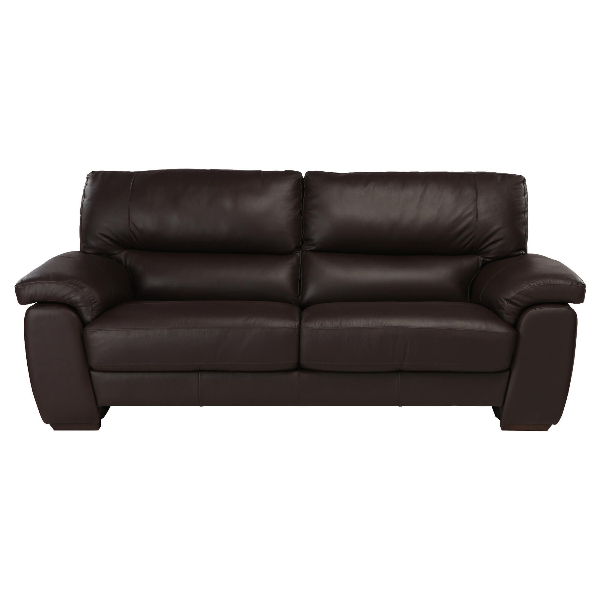 Alfredo Large Leather Sofa Brown at Tesco Direct