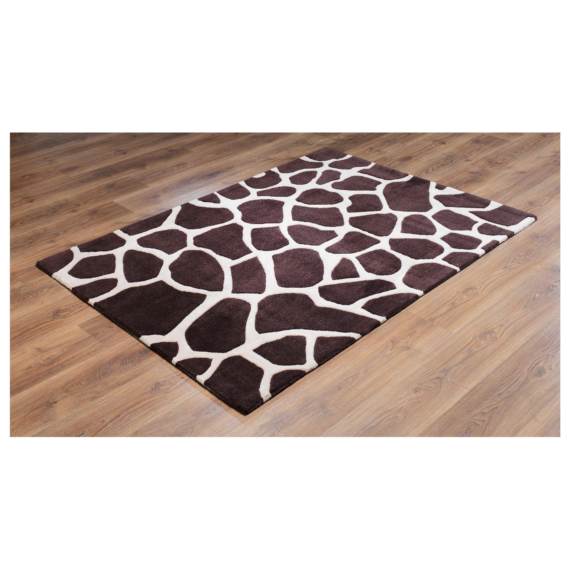 Tesco Giraffe print rug cream/brown 120x170cm