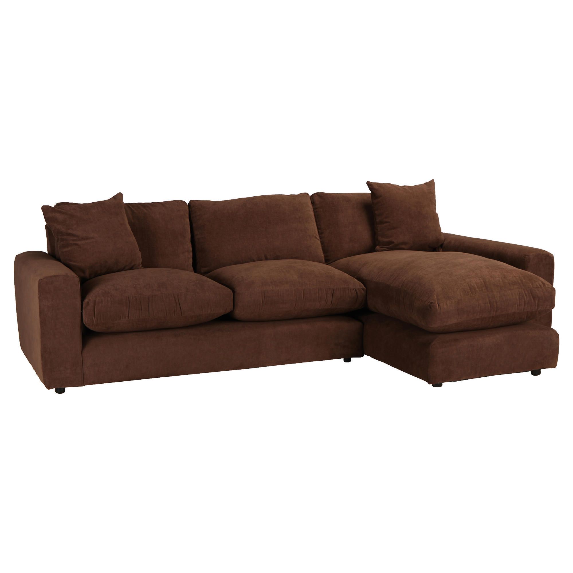 Valentino Chaise Sofa Chocolate Right Hand Facing at Tescos Direct
