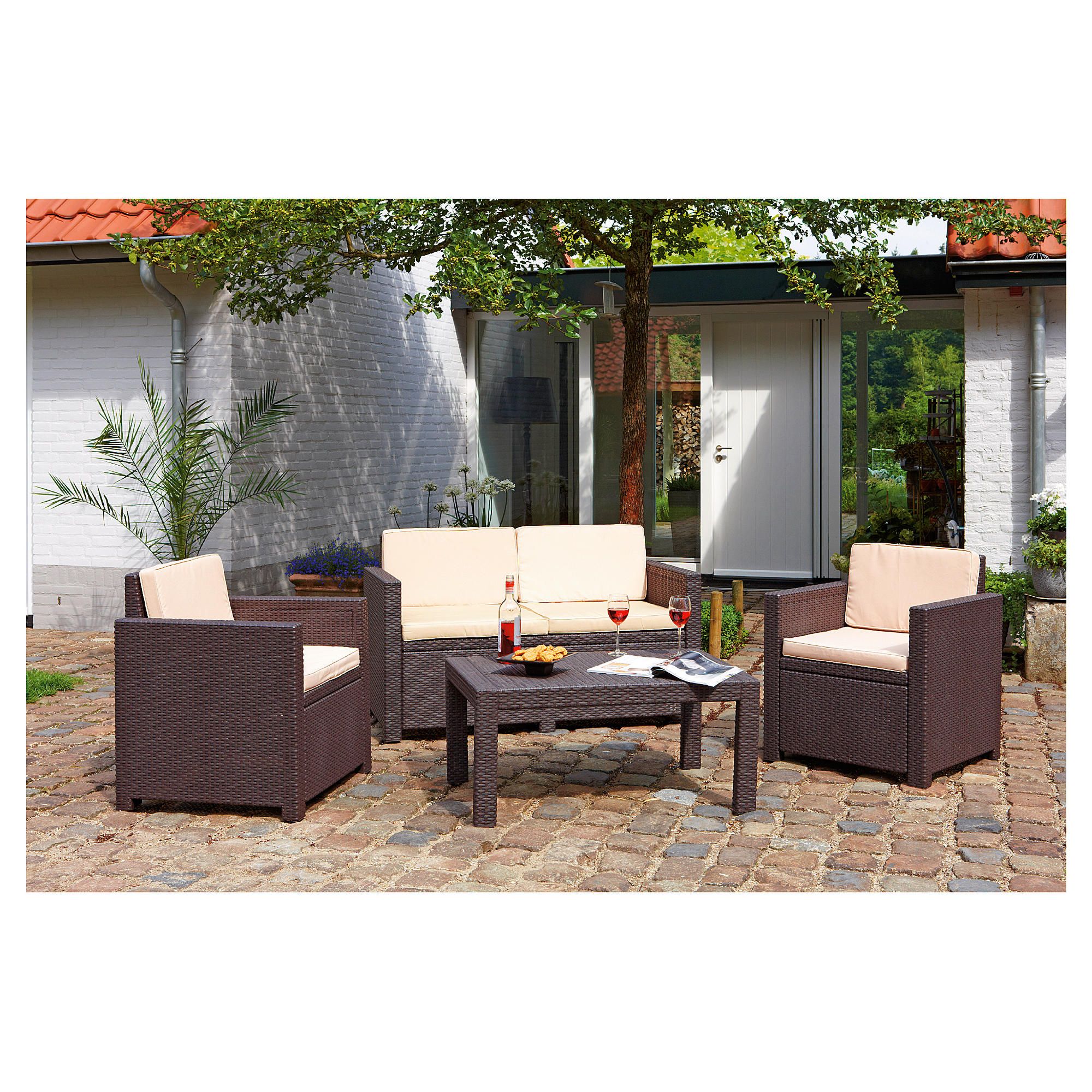 Allibert Victoria rattan effect 4 piece lounge set at Tesco Direct