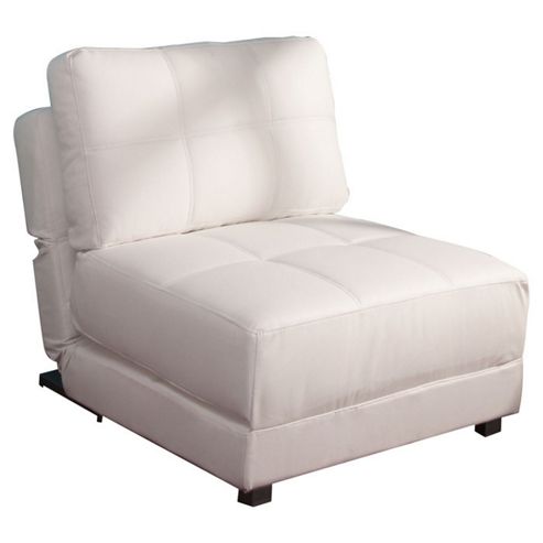 Image of Leader Lifestyle Rita 1 Seater Convertible Sofa Clic Clac Chair - White Pu Leather
