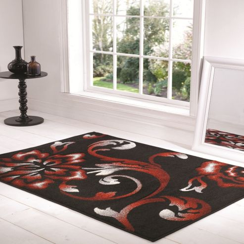 Image of Orleans Fragrance Black/red 80x150 Cm Rug
