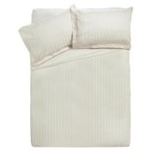 Finest Pima Cotton Satin Stripe King Size Duvet Set, Ivory