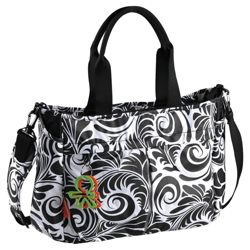 Okiedog Equinox Metro Messenger Baby Changing Bag, Black & White