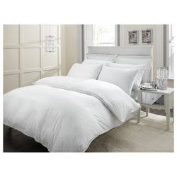 Finest Pima Cotton Checked Duvet Set Double
