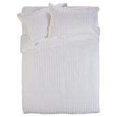 Finest Pima Cotton Satin Stripe Duvet Set 50cmx 75cm,  White