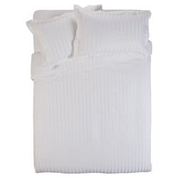 Finest Pima Cotton Satin Stripe Duvet Set 50cmx 75cm,  White