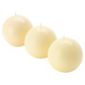 Tesco white unscented ball candles, 3 pack