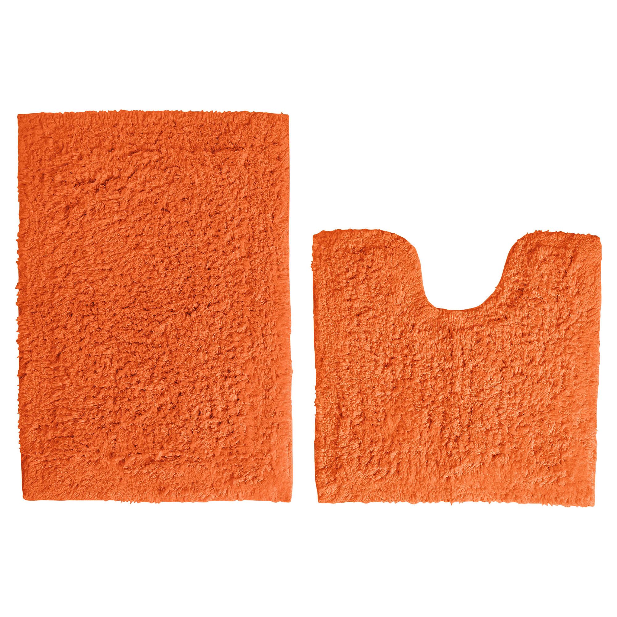 Tesco Pedestal and Bath Mat Set Orange