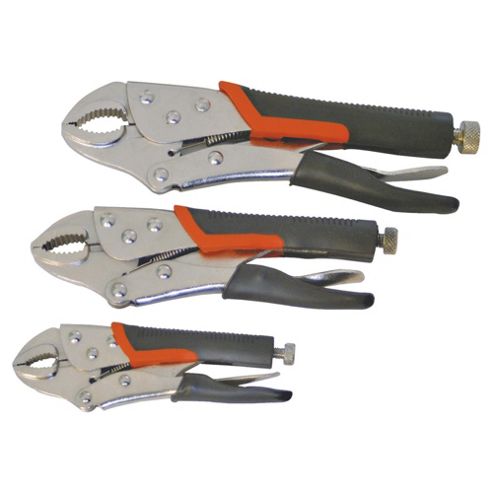 Image of Silverline 3pce Self Locking Soft Grip Plier Set