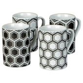 Tesco Geometric mugs, 4 pack