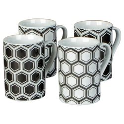 Tesco Geometric Set of 4 Mugs.